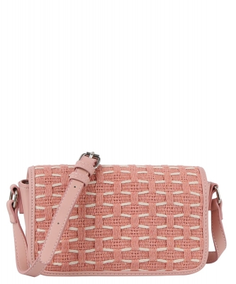 Fashion Honeycomb Flap Crossbody Bag LE0345 BLUSH